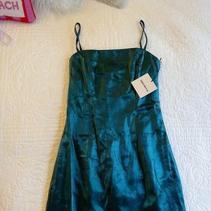 NWT Amy Mini Dress superdown in Teal Metallic size XS